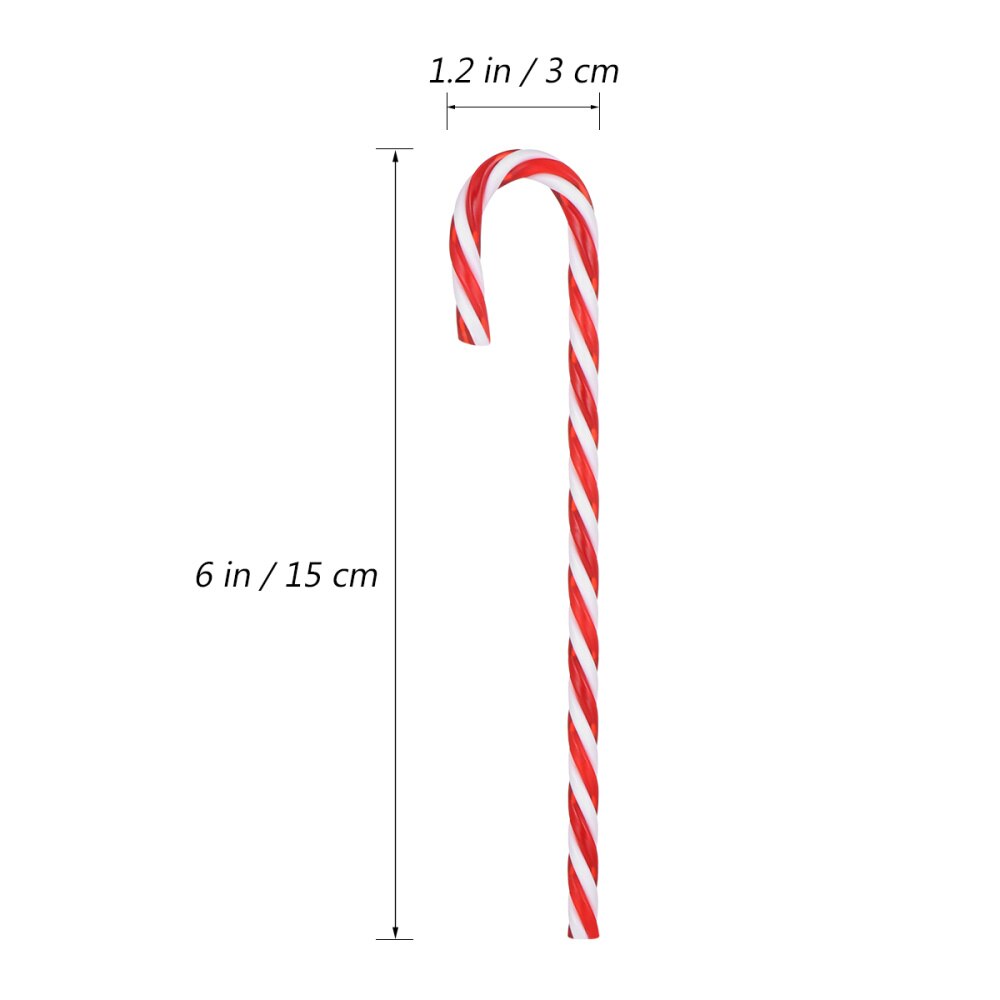 OUNONA 18 Pcs Twinkling Candy Cane Christmas Lawn Stakes Pathway Markers Christmas Tree Decoration (15 cm, Red and
