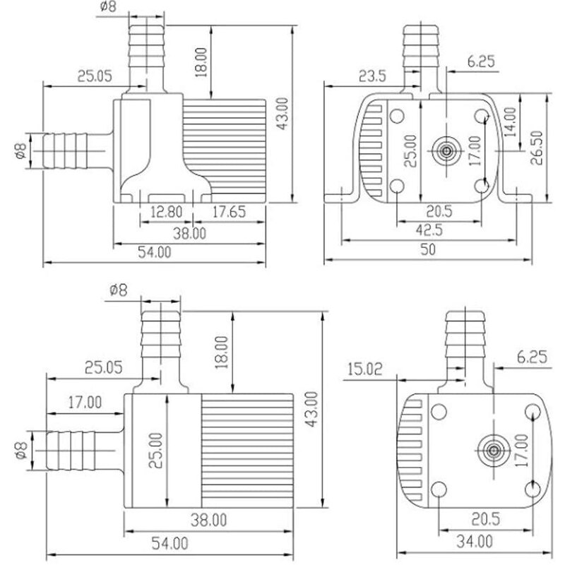 Mini pompe à eau submersible de 12 volts pour refroidisseur de marais diy, refroidissement par eau de pc, fontaine, cascade d'eau 63 gph