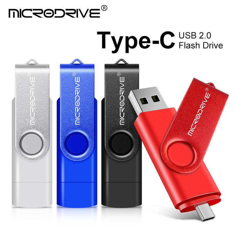 Otg 2 in 1 pendrive 128gb 64gb cle usb 2.0 geheugenschijf 32gb 16gb pen drive flash usb applicatie type-c usb key flash stick