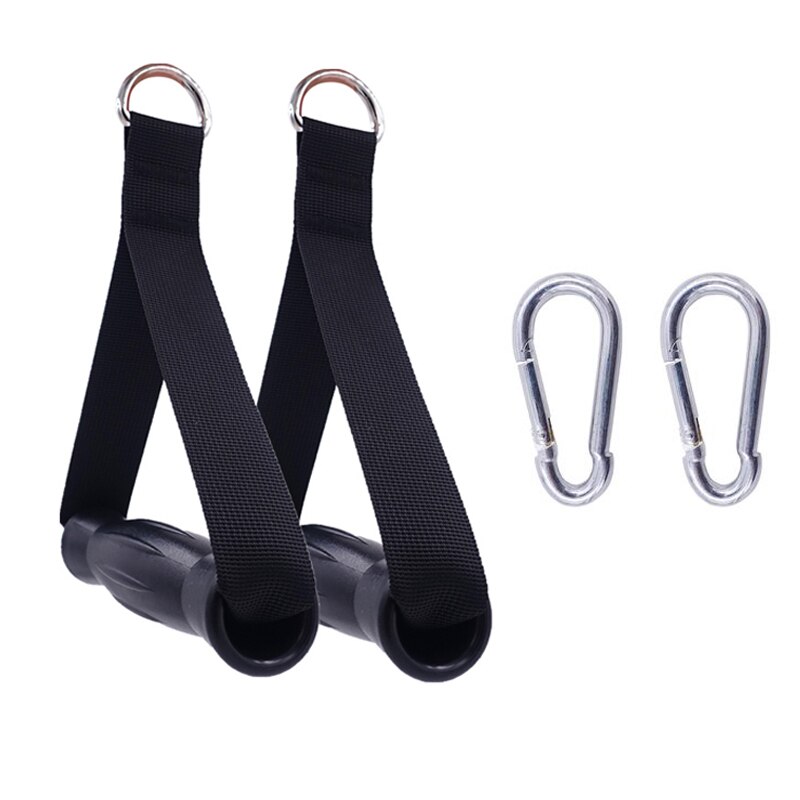 Adjustable Fitness Handles for Cable Machines Attachment Resistance Grips Strap Training Handle with D-ring Home Gym Accessories: Type-A Black