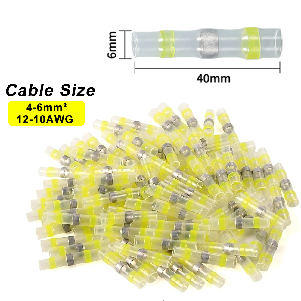 Heat Shrink Tube Sleeves Waterproof Solder Seal Electrical Wire Connector Butt Splice Terminals Heat Shrinkage Cable Connectors: Cyan / 5P