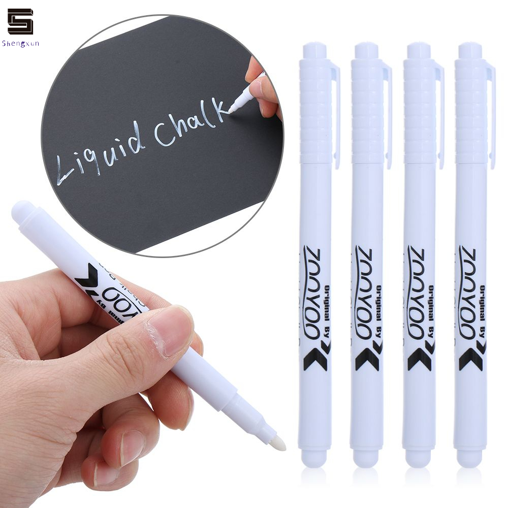 1/5Pcs White Liquid Chalk Pen Glass Windows Chalkboard Black Board Marker En-friendly Durable Erasable