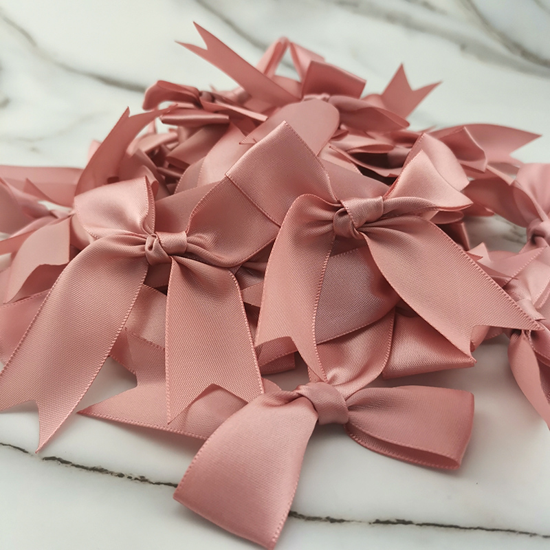 (50 uds) lazos de cinta rosa fresco de 1 pulgada, lazo de satén de poliéster, flor, decoración artesanal DIY