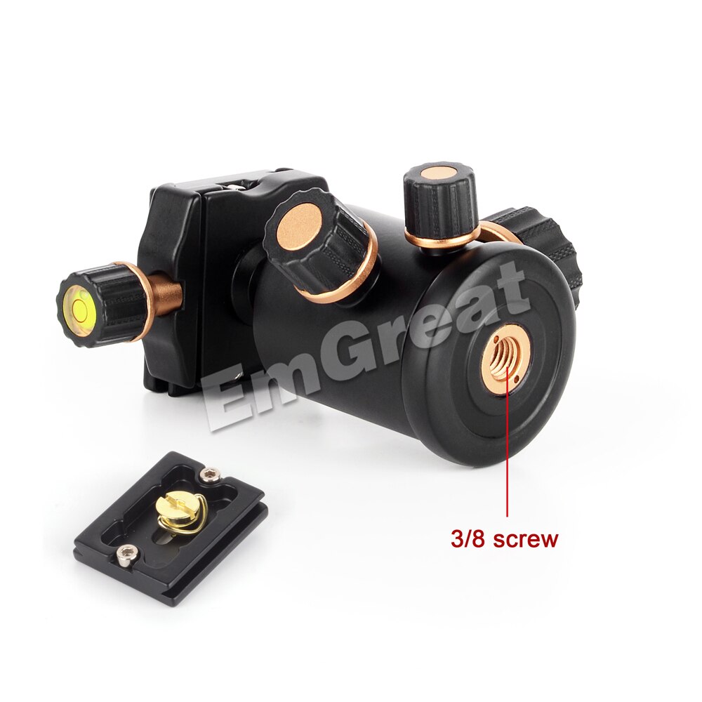Pergear TH3 Pro Tripod Ball Head Quick Release Plate for Photography DSLR Camera Tripod Monopod w/ 3/8" Screw Hole Max Load 8KG
