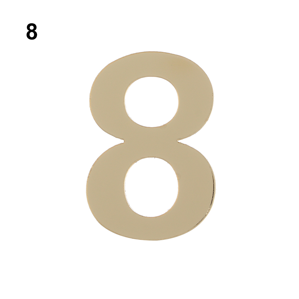 Gold Acrylic Numeral Door Plaque Modern Self-adhesive Door Plate Number Hotel Home Sticker Address House Drawer Sign Label: Orange