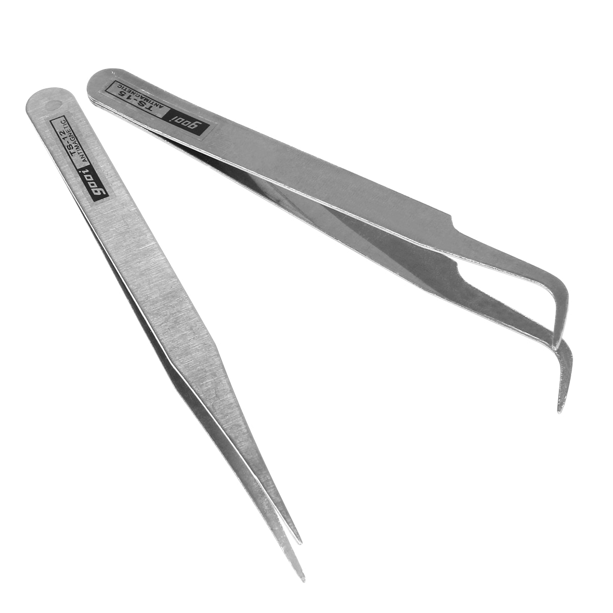 2pcs Stainless Steel Fine Tip Straight Tweezers Forceps