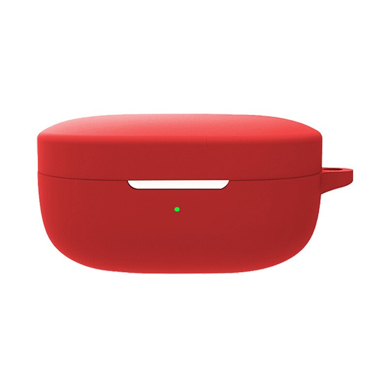 Para redmi airdots 3 caso do fone de ouvido capa protetora silicone bolsa escudo para xiaomi redmi airdots 3 tws bluetooth fone de ouvido caso: Vermelho
