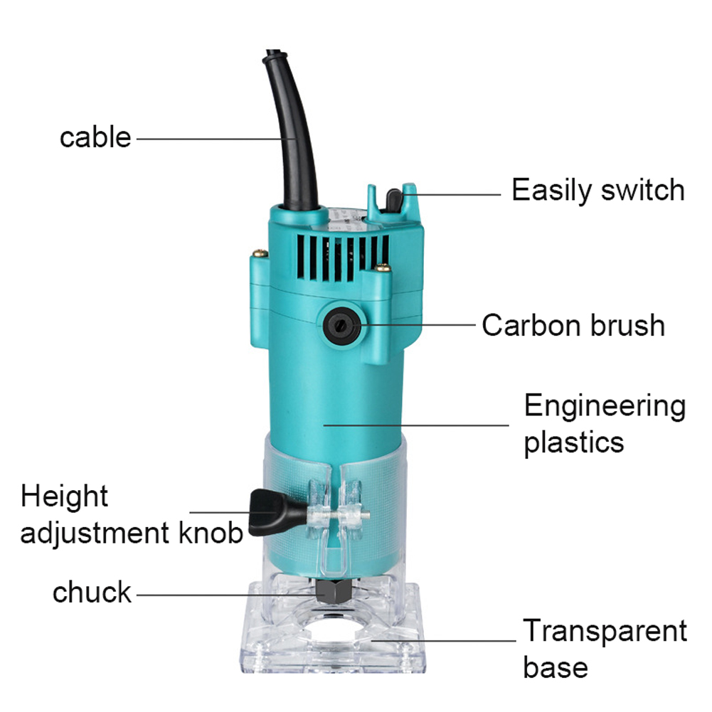 450W Handheld Woodworking Electric Trimming Machine Multifunctional Electromechanical Wood Milling Engraving Slotting Machine