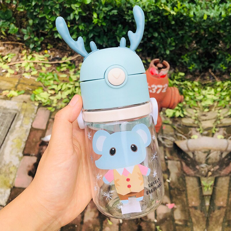 Feeding Kids Toddler Newborn Baby Drink Cups Water Bottles Kids Drinking Sippy A Cup Infantil Drinker Copo with Cup Strap: Blue