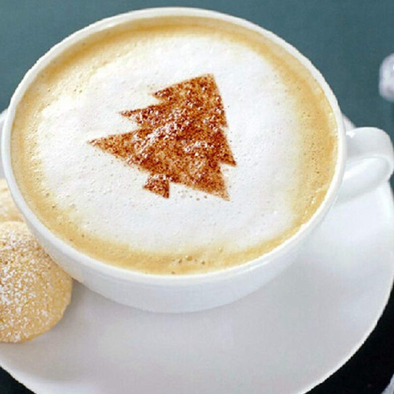 32 stuks/set koffiesjablonen, tekenmatrijs, luxe koffieprintmodel, plastic spuitmal, mal voor koffieservies