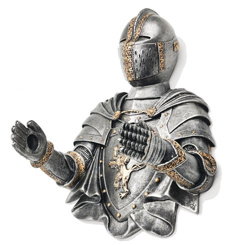 Portarrollos de papel higiénico, estatua Medieval de caballero para recuerdo, decoración gótica para baño, soporte para toallas de papel