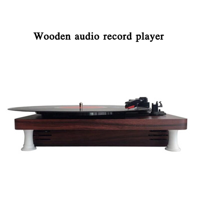 Record player wooden stereo record player antique vinyl small record player PVC flat phonograph retro stereo player