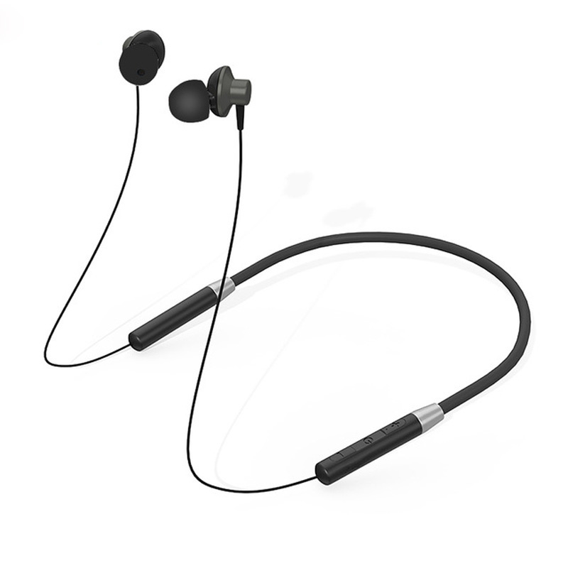 Headphone Bluetooth5.0 Wireless HE05 Headset Magnetic Neckband Earphone IPX5 Waterproof Sport Earbud With Noise Cancelling Mic: black