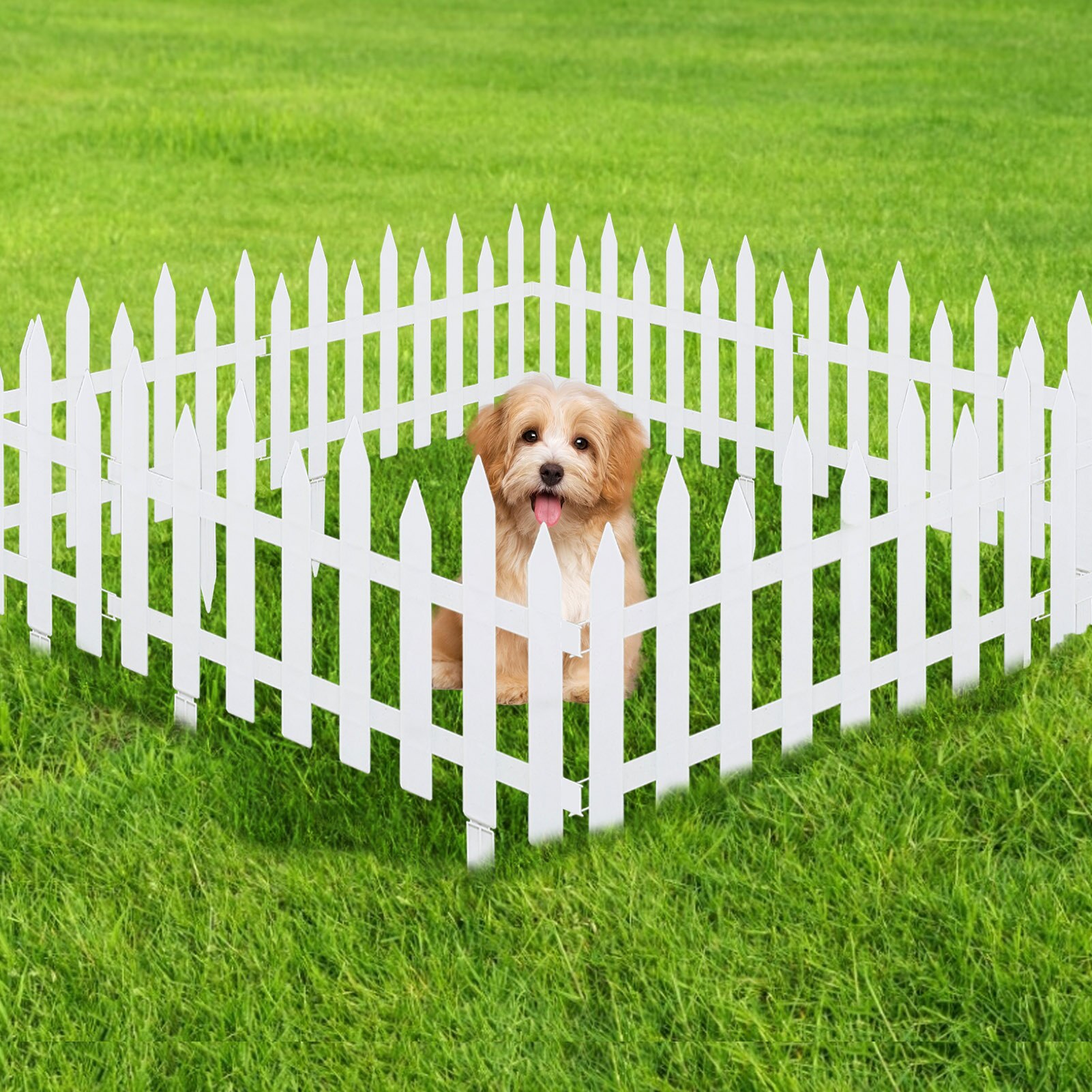 5pcs Garden Picket Fence Splicable And Detachable Plastic Fence Lawn Edge Garden Outdoor Pastoral Wedding Decoration Fence