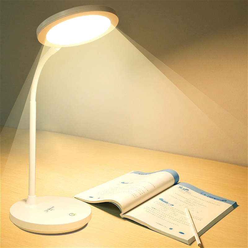 Warm Licht Tafellamp Studie 3 Kleuren Touch 1200mAh Oplaadbare LED Leeslamp Bureaulamp USB Tafellamp Flexo Lampen tafel Dimmen