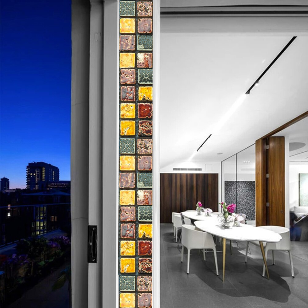 PVC Anti-collision Tile Stickers 10pcs/set DIY Waterproof Floor Decor Decal Mosaic Thickened Wall Tile Stickers