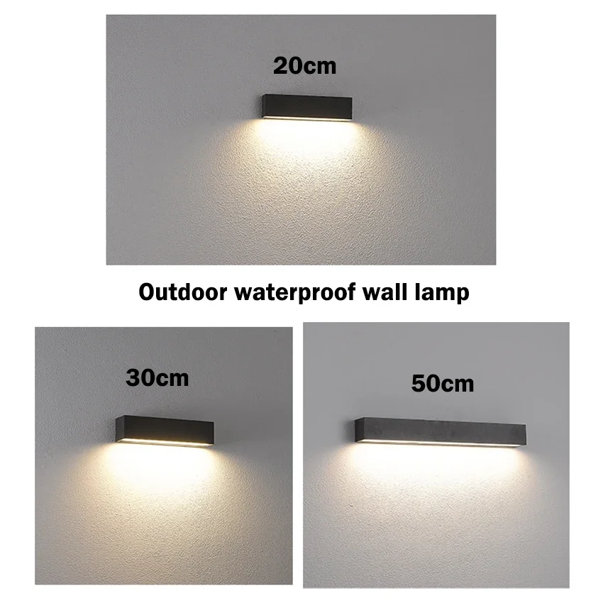 Vegglampe utendørs vanntett dørhode ledet veggvask hengende lang stripe gårdsplass balkong skilt terrasse villa vegglamper