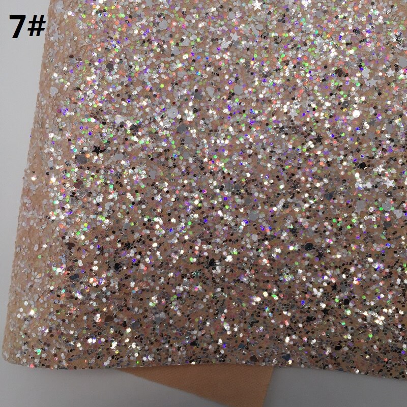 1pc 21 x 29cm dikke glitterleer met sterren en hartjes voor het maken van strikken accessoires leosyntheticodiy  t113: 7