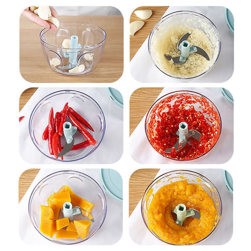 500Ml/900Ml Keuken Handmatige Vlees Snijmachine Hand-Power Voedsel Chopper Vleesmolen Mixer Blender Om Chop Vlees fruit Groente Noten Shredders