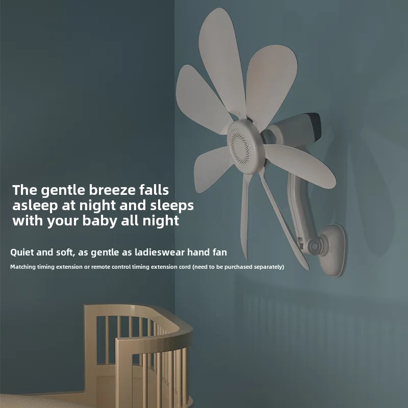 Liten veggmontert elektrisk vifte for hjem og studenthjem, ingen boring nødvendig, ideell for veggdekorasjon på baderom og kjøkken