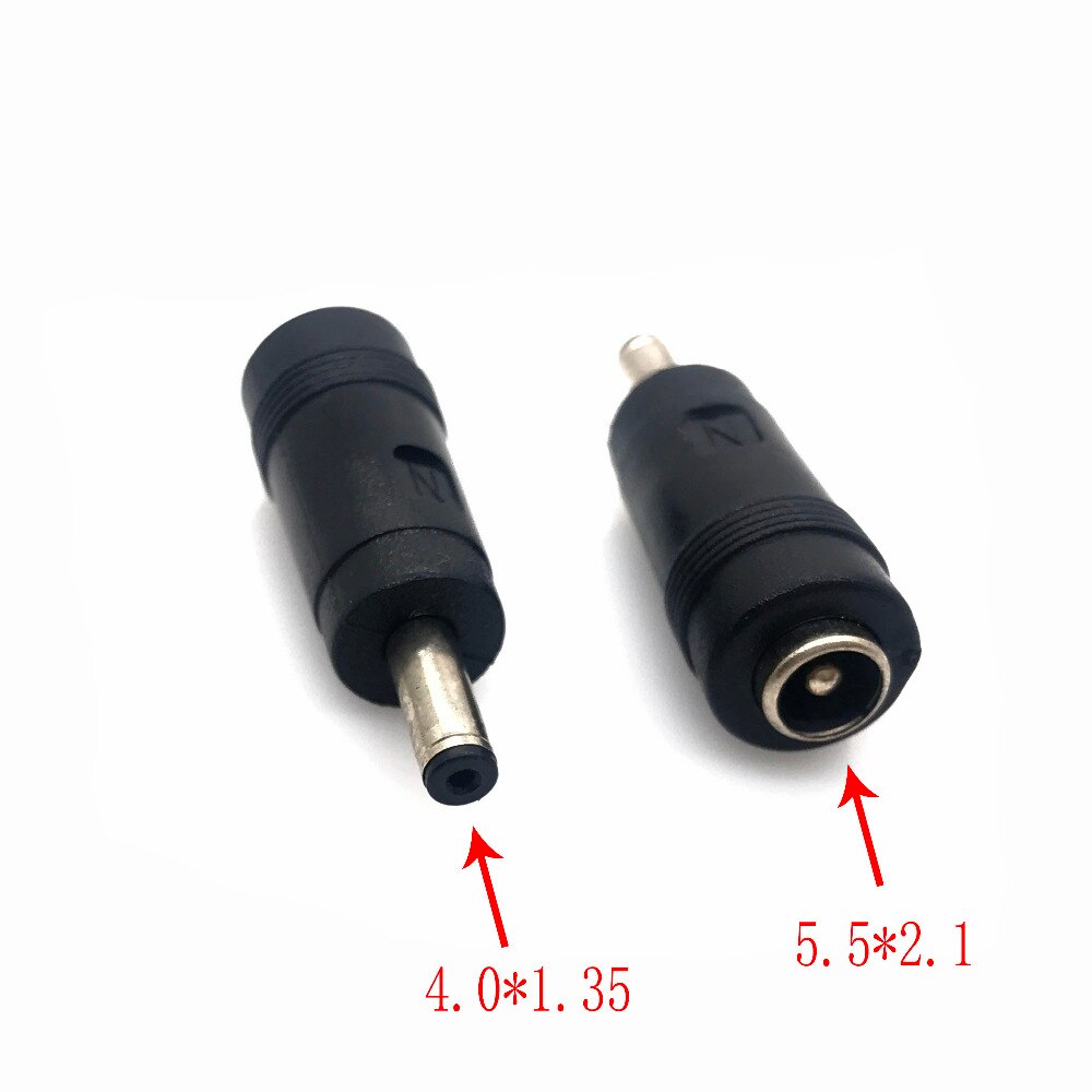 2.1x5.5mm femmina a maschio 4.0x1.35mm 180 Gradi DC Connettore di Alimentazione Adattatore Del computer Portatile 5.5*2.1 a 4.0*1.35