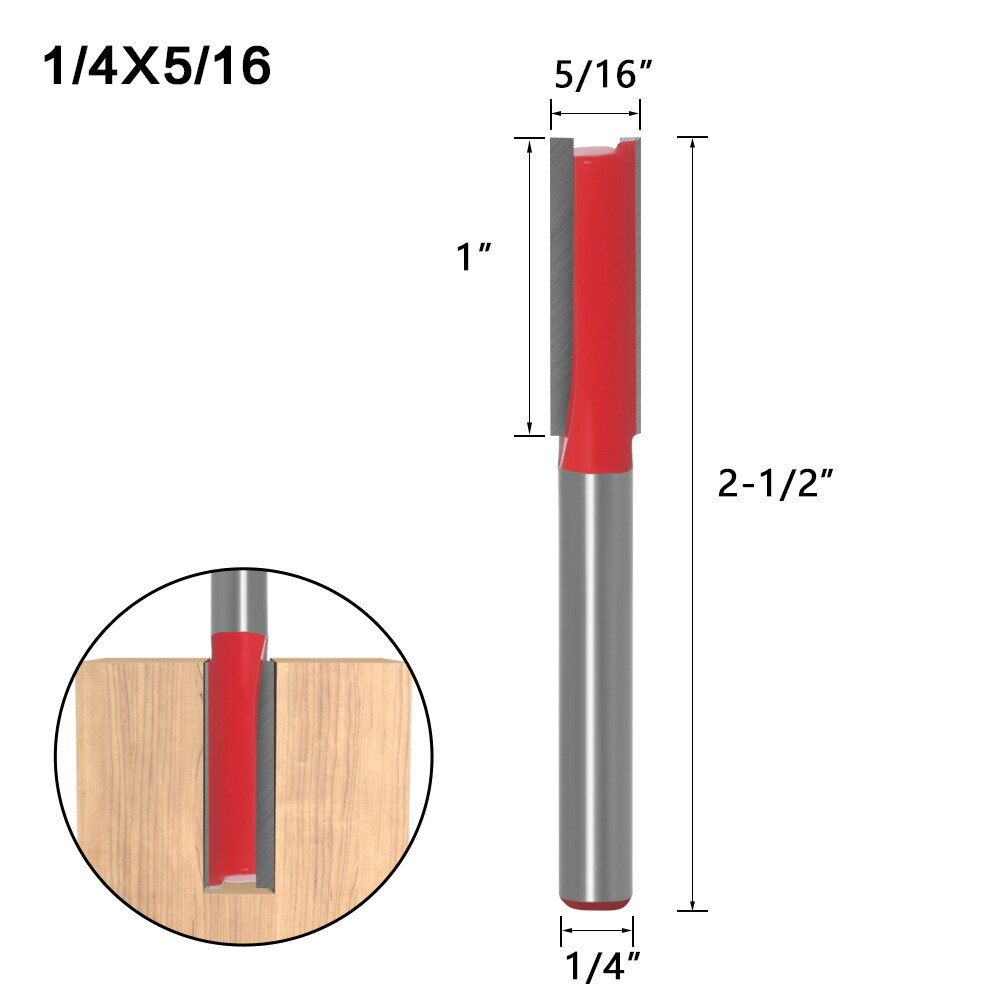 1/4 Inch Schacht Rechte Bit Hardmetalen Enkele Dubbele Fluit Router Bit Hout Frees Voor Houtwerk Tool: NO5 1l4x5l16