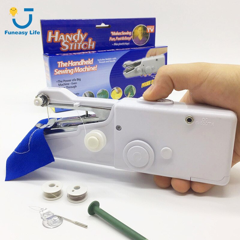 Portable Sewing Machine Mini Handheld Sewing Machine Cordless Stitch Fabrics Electric Kits Household Tool For Fabric Clothing