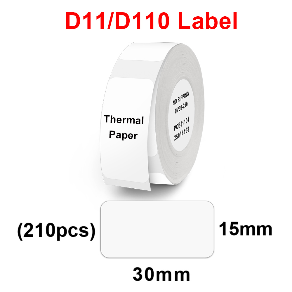 D11 elastyczny kabel papier do Niimbot D11 D110 przenośny Mini bezprzewodowa drukarka etykiet Bluetooth wodoodporny D11 etykieta druku papieru: 15x30mm 210pcs