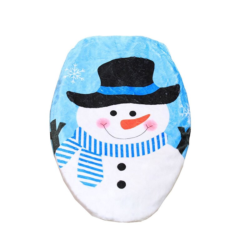 3 Stck Weihnachten Lieferungen Wc Dekoration Weihnachten Wc Badezimmer Dekoration Karikatur Wc Sitz Abdeckung Schlecht Zubehör: Schneemann Blau 1pc