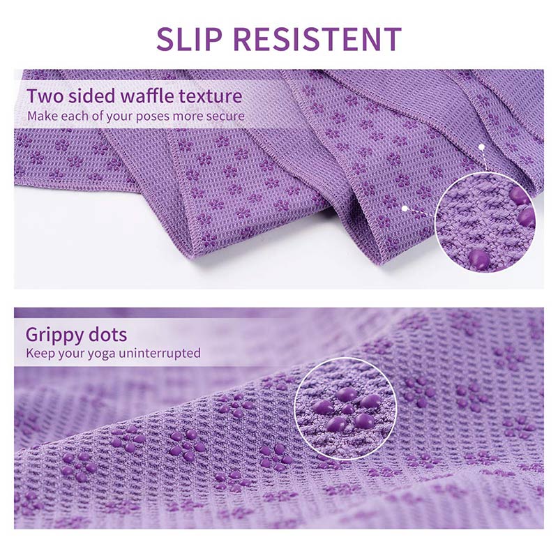 Yogamåttebetræk håndklæde skridsikkert tæppe pilates træning fitnessmåtte svedabsorberende anti -glid mikrofiber træningssport med taske