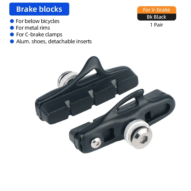 55mm Caliper Brakes Pad for Road Bike Metal Rim Low Wear Bicycle Stopping Blocks for C Shape Clamp Cycle Brake Inserts Replaceme: Yellow