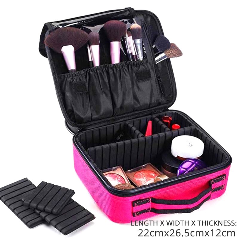 Organizador de maquillaje para manicura estuche para almacenamiento de cosméticos Bolso Mujer viaje de gran capacidad bolsa de almacenamiento maletas: 4