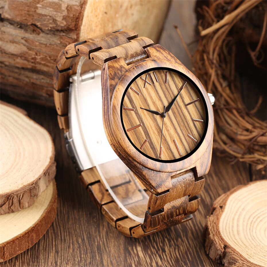 Puur houten horloge heren kwarts houten armband analoge weergave volledig polshorloges horloge voor mannen topartikel
