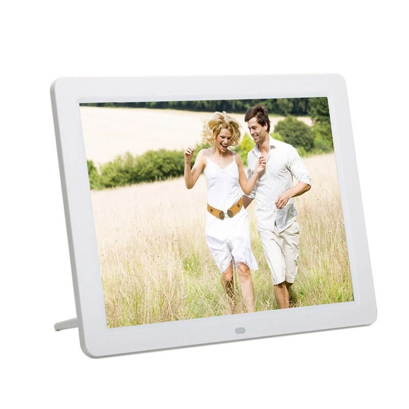 12-Inch Digital Picture Frame HD Sn LED Multi-Media Music Video Player Control Electronic Album: White / EU Plug