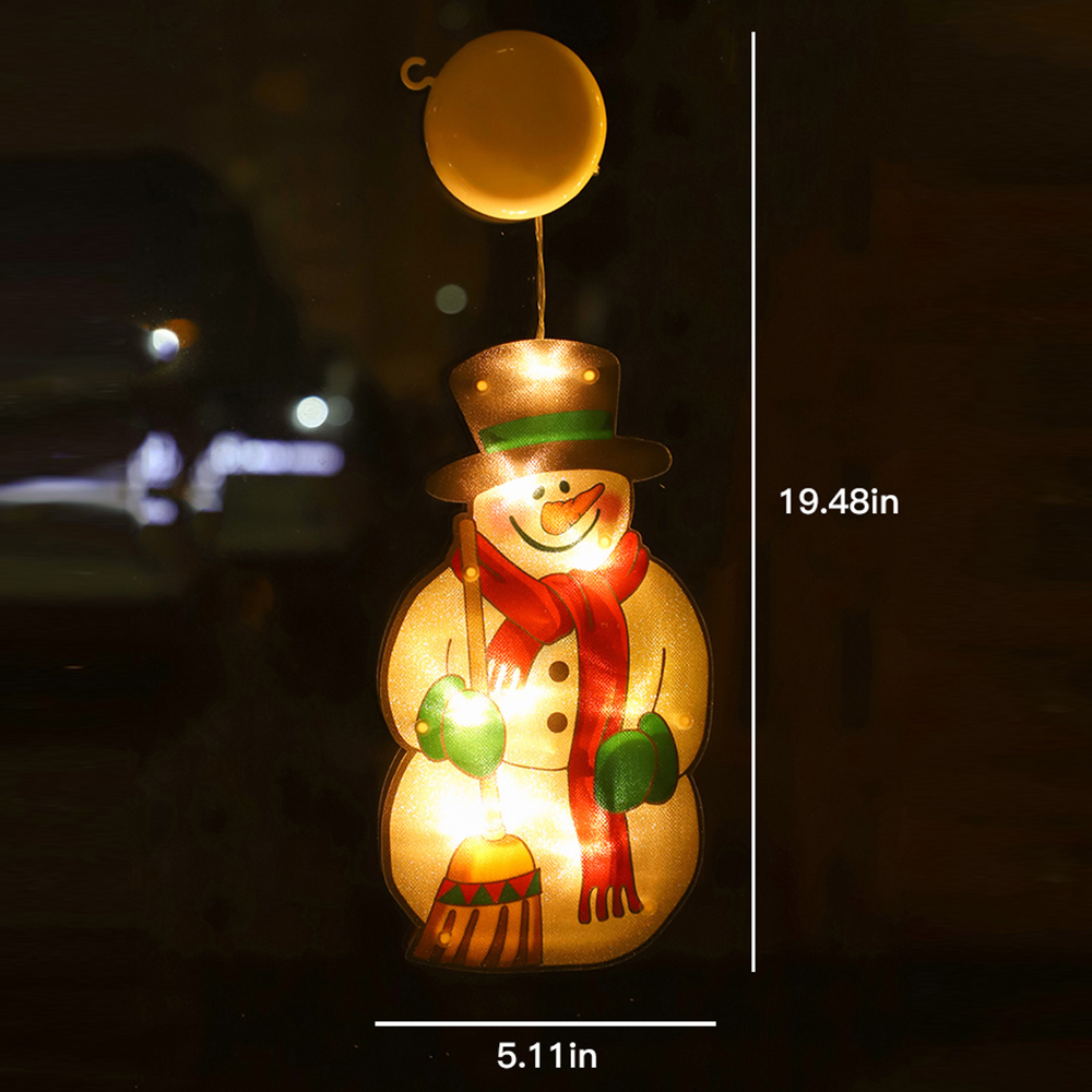 Lampe suspendue pour arbre de noël, bonhomme de neige, père noël, fenêtre, avec ventouse, crochet, pour nouvel an, , décoration intérieure et extérieure: Style A