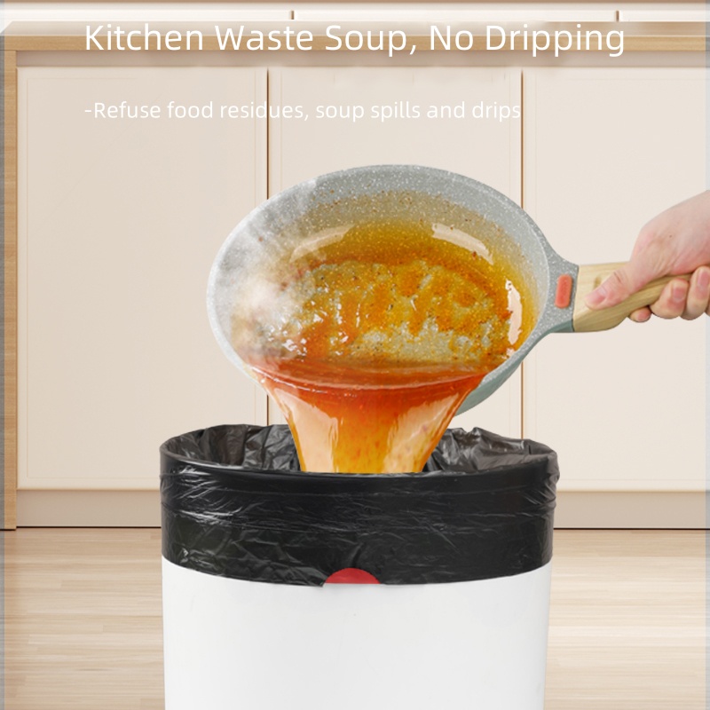 Czarny worek na śmieci Odporne na rozdarcia worki na śmieci chroniące prywatność 45x45cm 80/rolka Szczelne, duża pojemność robić kuchni w domu