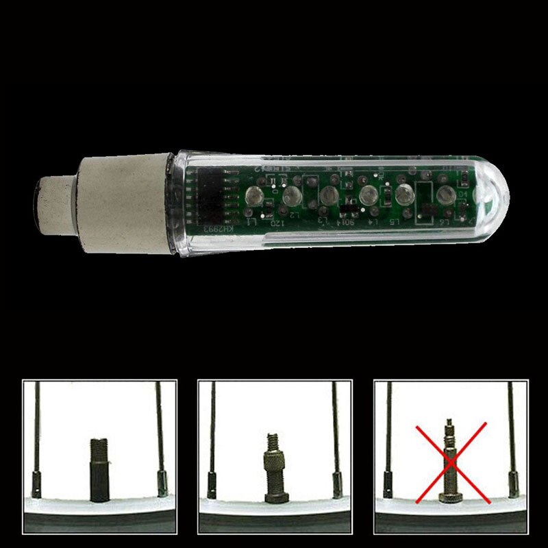 Double-side Bicycle Wheel Spoke LED Lights Lamps Cycle Tyre Tire Wheel Valve 7 LED Flash Light With Super Bright Letter LDE