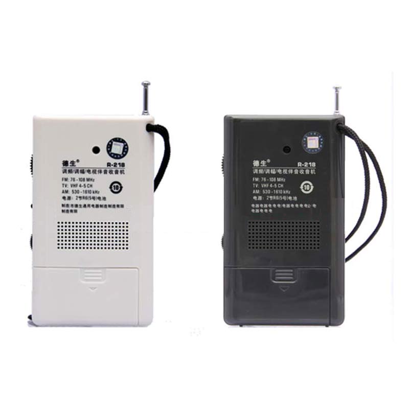 TECSUN-receptor de sonido de Radio AM/FM/TV, dispositivo Con altavoz incorporado, portátil, FM: 76,0-108,0 MHz, Internet, R-218