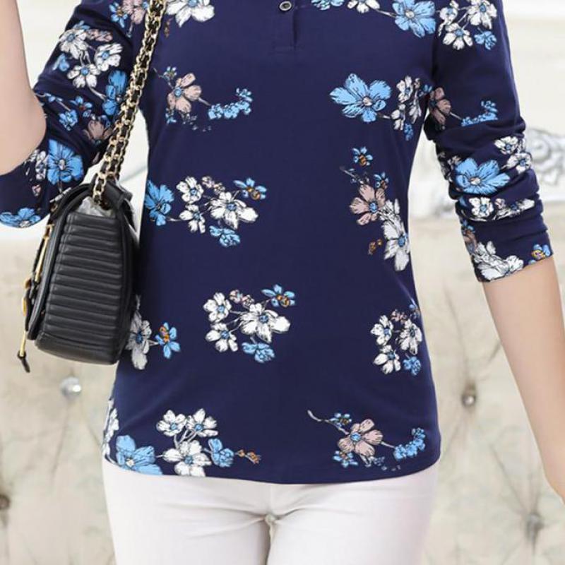 YAUAMDB femmes polos été L-4XL femmes hauts t-shirts imprimer vêtements à manches longues boutons minces dames vêtements ly59