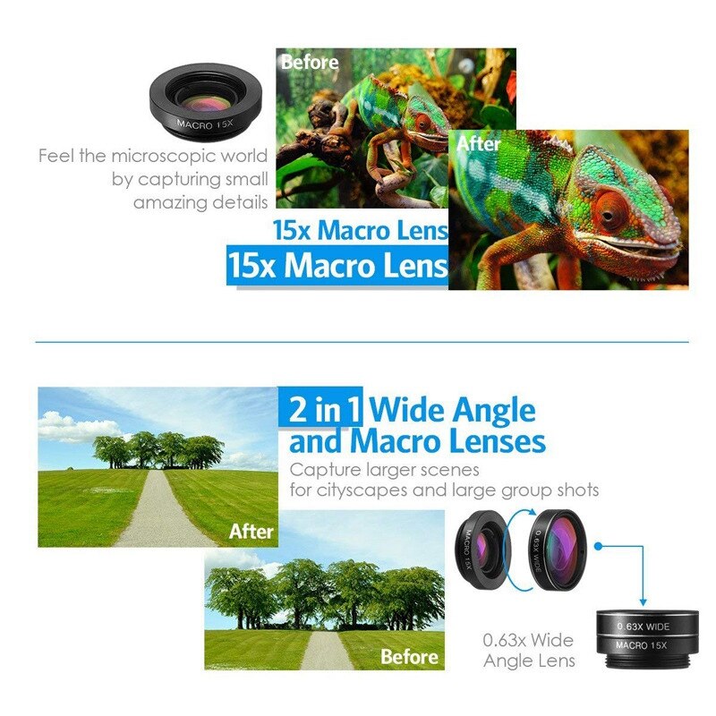 Camera Kit 12X Zoom Lens Voor Smartphone Telescoop Camera Lente Telefoon Telescoop Fisheye Macro Lens Statief Clip