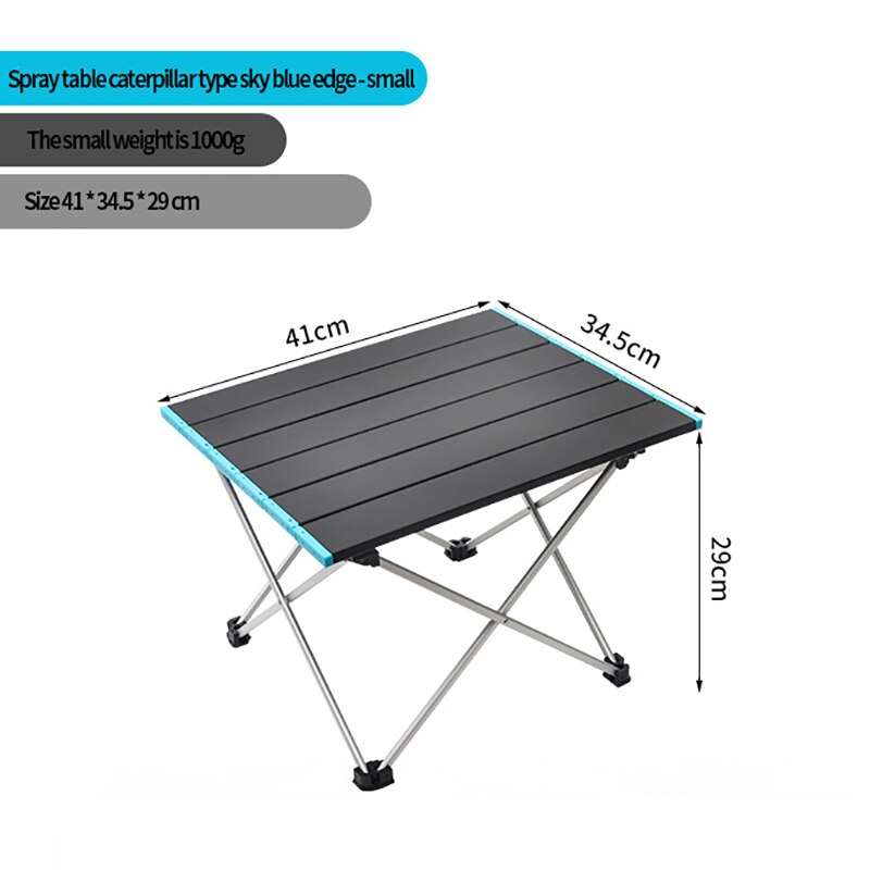 Udendørs picnic foldebord høj styrke aluminiumslegering bærbar ultralet campingbord sammenfoldeligt middagsbord til familiegrill: S