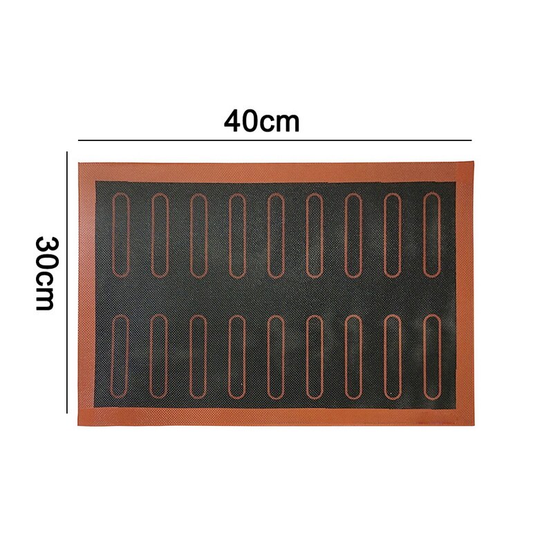 30 × 40Cm Geperforeerde Siliconen Bakken Mat Non-stick Bakken Oven Sheet Liner Voor Cookie/Brood/bitterkoekje/Koekjes: 30x40cm 2 rows