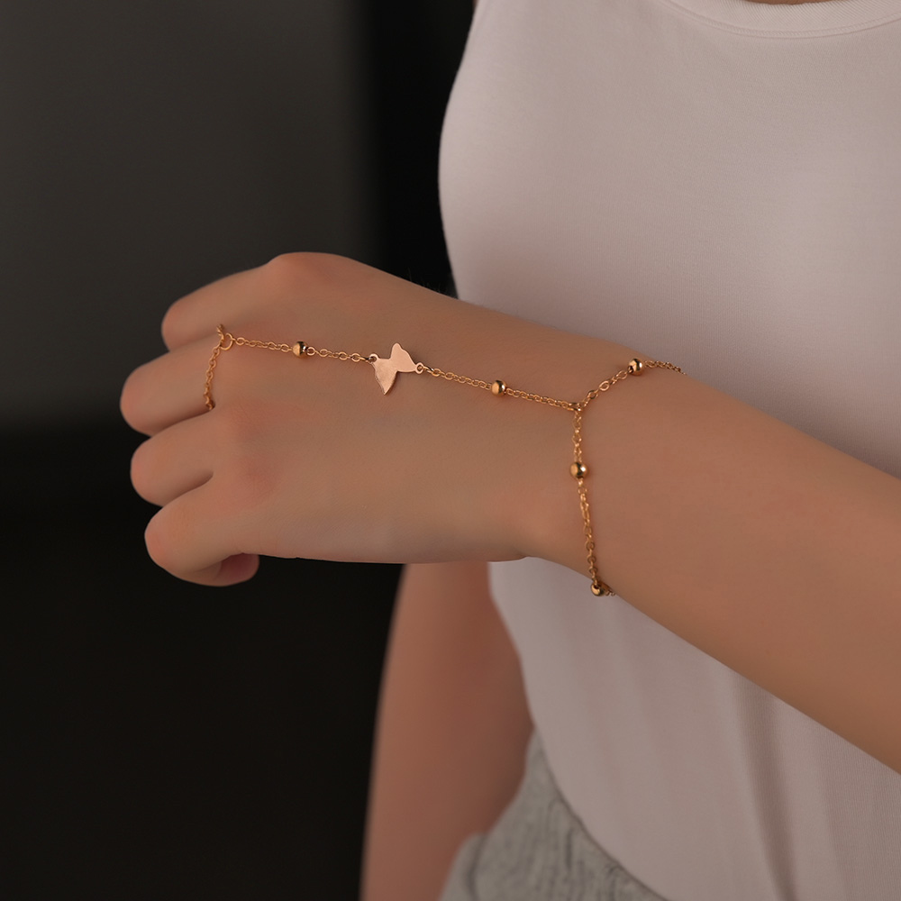 Pulsera con símbolo infinito de creatividad minimalista para mujer, cadena de dedo, de joyería, accesorios de ropa, número 8: Color amarillo dorado claro