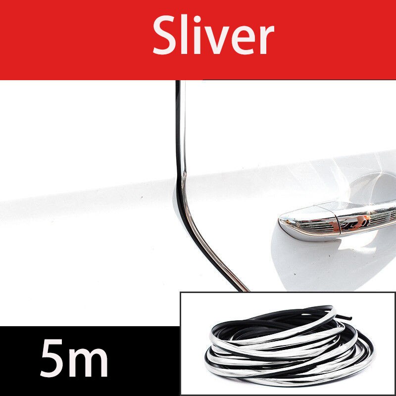 Chrom Auto Tür Rand Schutz Streifen Lärm Isolation Dicht Auto Tür Gummi Dichtung Streifen Klang Isolierung Tür Schutz: Splitter 5m