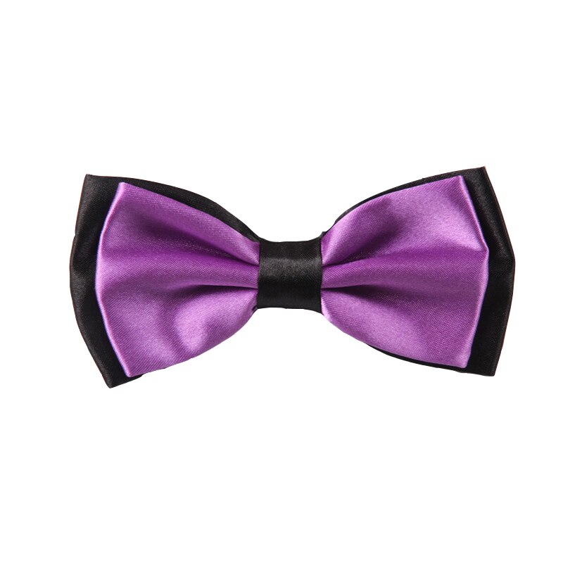 Adult Bowtie Classic Man Wedding Party Formal Satin Silk Multicolor Adjust Neck Bow tie style Clip-On: Lilac  Lavender