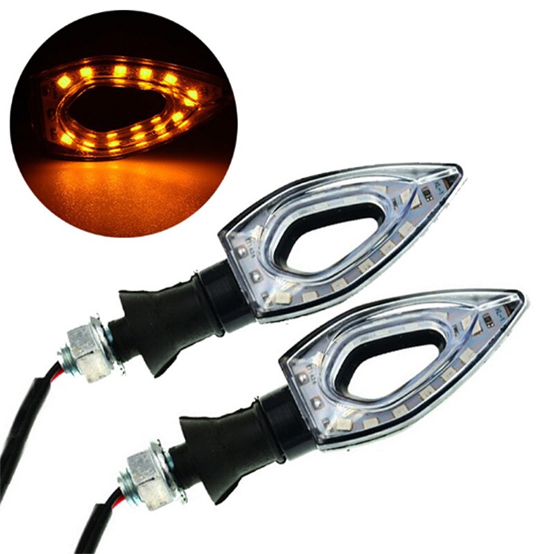 1Pc 12 Led Turn Voor Moto Motorfiets Accessoires Geel Redsignal Motorcycle Turn Signals Light Achterlichten Indicatoren