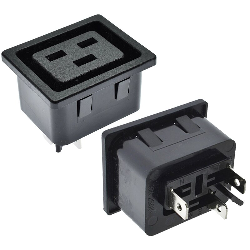 10pcs IEC320 C19 Outlet AC Power Socket Mains Plug Inlet Electric Connector 250V 16A Rewiring Assembly Industrial Mount Adapter