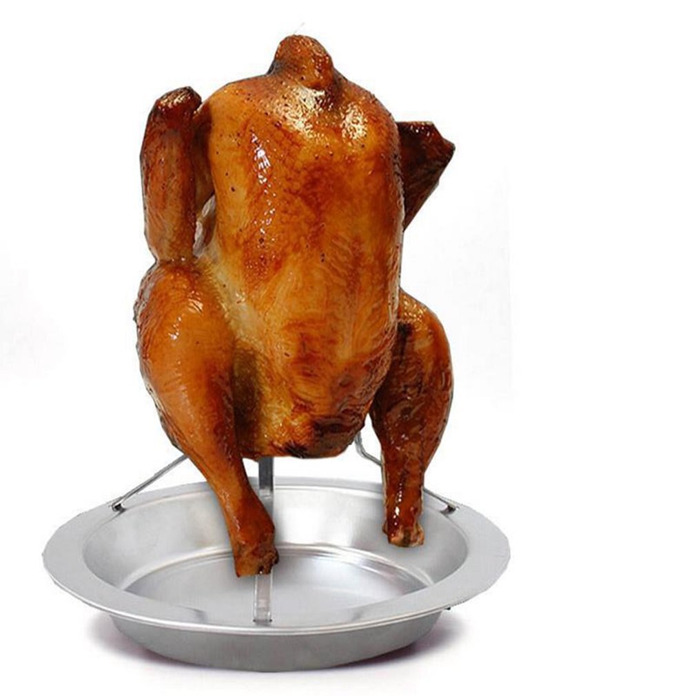 Steel Beer Can Chicken Turkey Roaster Oven Rotisserie BBQ Grill Rack Stand Holder Tray Turkey Vertical Poultry Roaster Rack