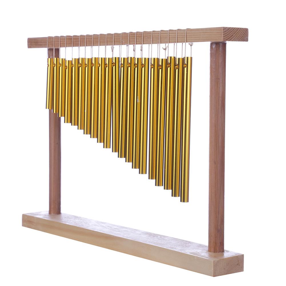 Cloche de barre à carillon en cuivre de 20 tons avec support en bois, Instrument de Percussion pour enfants, illumination musicale