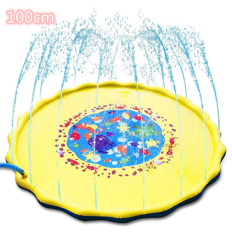 Tappetino per spruzzo d&#39;acqua per bambini giocattoli da esterno per bambini Dolphin Shark Sport Mat Dinosaur Rainbow Water Spray Mat giocattoli divertenti estivi: 100cm